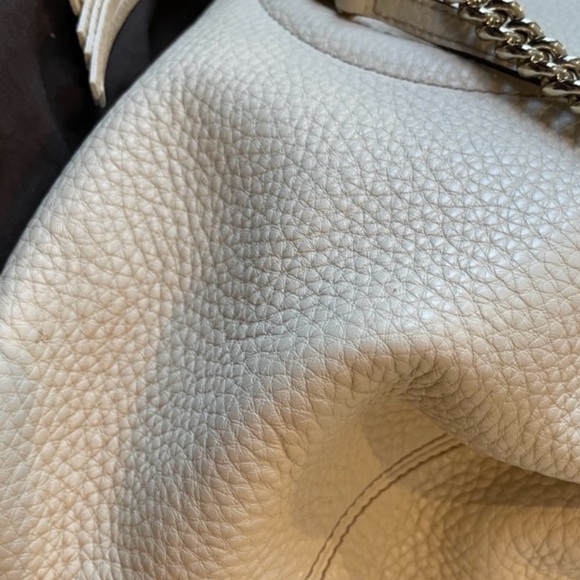 RARE🔥GUCCI soho ivory gold double chain leather bag - Picture 12 of 14